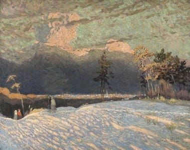 Artwork Title: The Edge of the Town, Winter Sunset