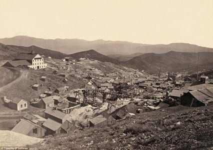 Artwork Title: Gold Hill, Just South Of Virginia City, Nevada, In 1867 (Comstock Lode)