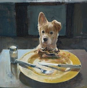 Artwork Title: Robby met kippebotjes (Robby with Chicken Bones)