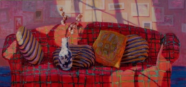 Artwork Title: Rode Bank (Red Sofa)