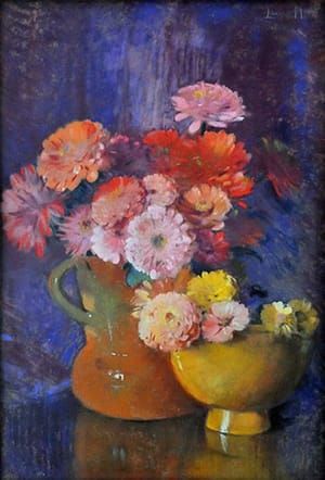 Artwork Title: Still Life Zinnas