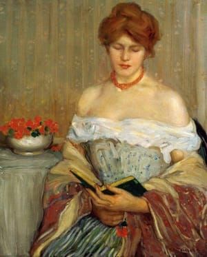 Artwork Title: Nasturtiums (also known as Girl with Book)