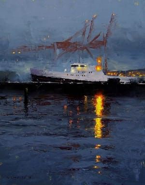 Artwork Title: Cranes at Dusk