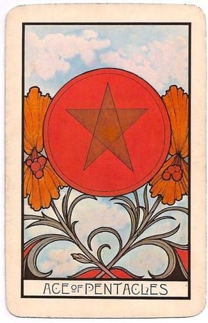 Artwork Title: The Aquarian Tarot Deck: Ace of Pentacles