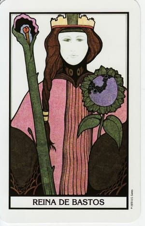 Artwork Title: The Aquarian Tarot Deck: Reina de Bastos