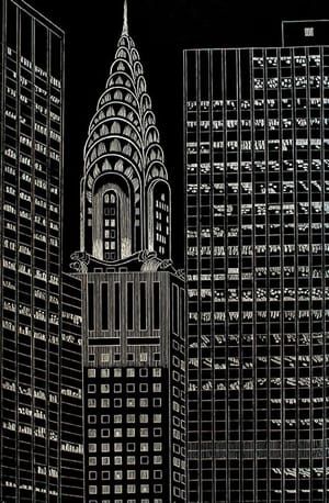 Artwork Title: Chrysler Building Flanked by High Rise Buildings, II