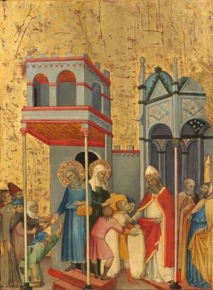 Artwork Title: Joachim and Anna Giving Food to the Poor and Offerings to the Temple