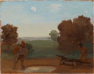 Artwork Title: Landscape with Man in Armor, Crocodile and Indian