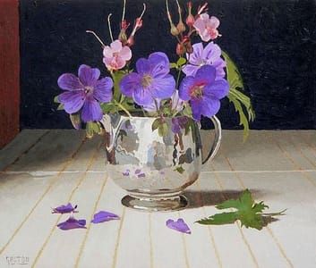 Artwork Title: Cranesbills in a Pewter Jug