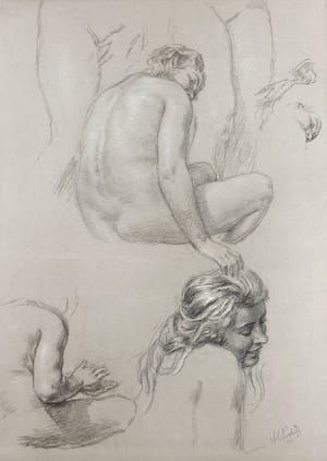Artwork Title: Female nude - a study for the painting Harvest
