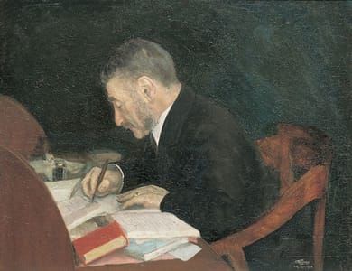 Artwork Title: Dr. A.S. van Oven, Working at a Rolltop Desk