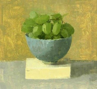 Artwork Title: Green Grapes in a Turquoise Teacup II