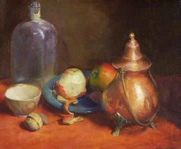 Artwork Title: Peeled Apple and Copper