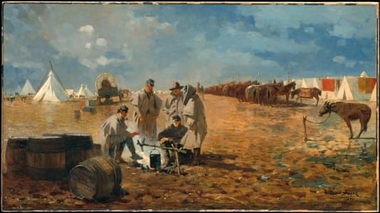 Artwork Title: A Rainy Day in Camp