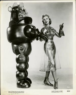 Artwork Title: Anne Francis and Robby the Robot in "Forbidden Planet"