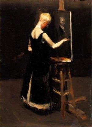 Artwork Title: Blonde Woman Before An Easel