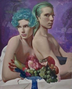 Artwork Title: Two Baddies with a Basket of Fruit